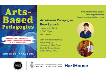 Arts-Based Pedagogies book cover beside images of Dr. Tanya Berg and Collette ‘Coco’ Murray