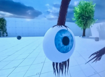 Eyeball with roots in virtual world 